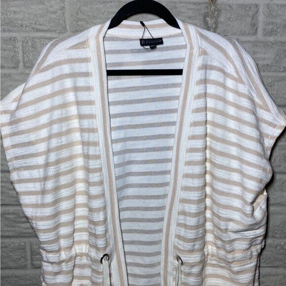 Bobeau Patty Striped Draw-String Waist Cardigan - Picture 5 of 8